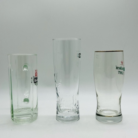 SET OF 3 HEINEKEN & HEINEKEN LIGHT BAR GLASSWARE - Picture 4 of 12
